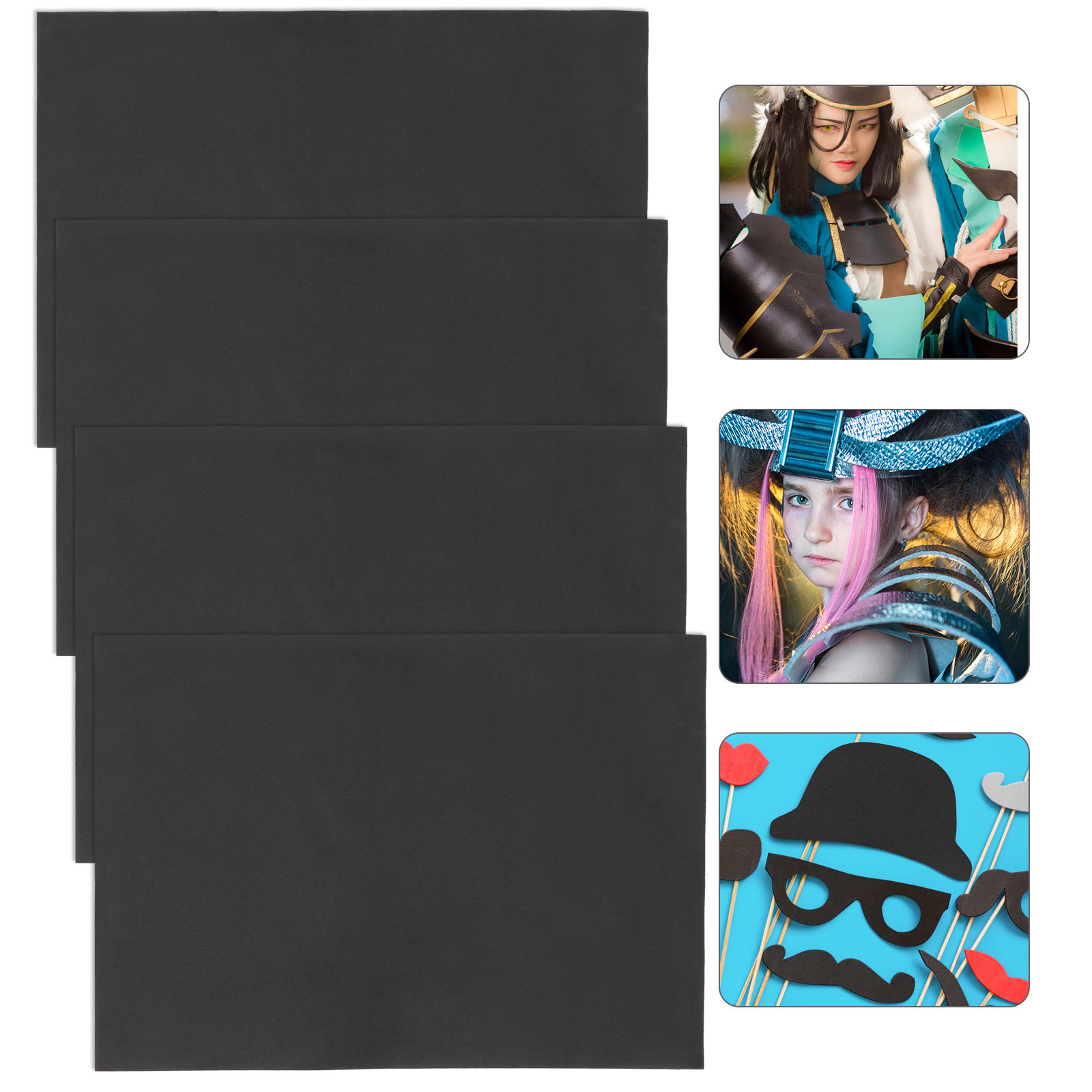Cosplay Prop Foam - 4枚入り EVAフォームシート DIYクラフト用 EVAフォーム素材 手作り素材 コスプレ小道具、衣装製作、模型製作に