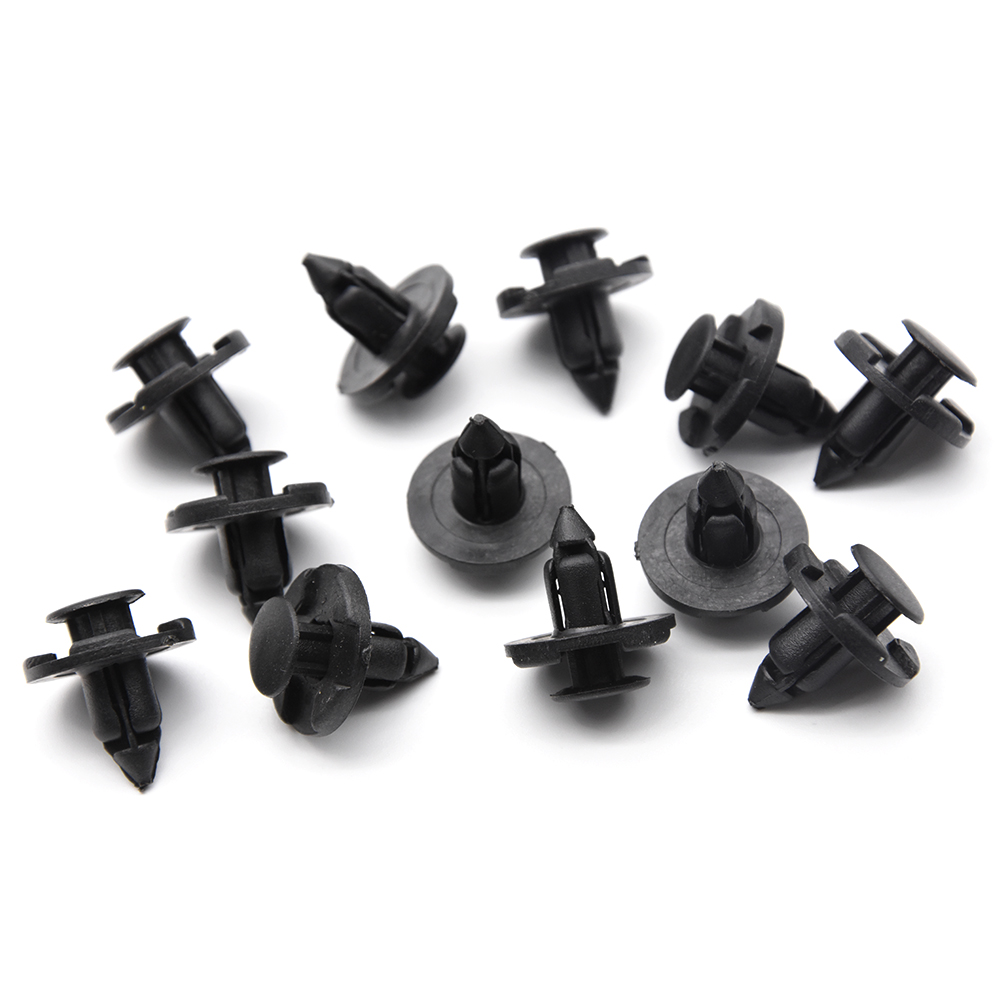 Snap Fastener Set - 50個入り 8mm穴 日産車用ファスナークリップ ボディプッシュリテーナー バンパートリムリテーナー ファスナーキット