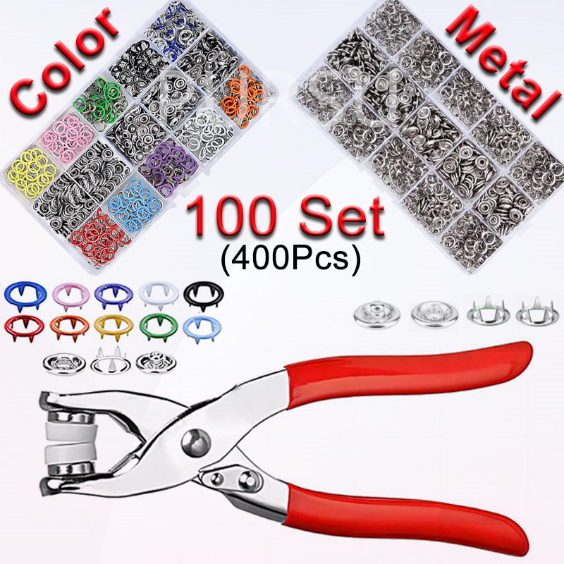 Snap Fastener Set - 100 セットスナッププライヤー自動グロメットアイレットプライヤー 5 爪スナップボタンプライヤー服バッグ縫製や DIY クラフトの取り付け用