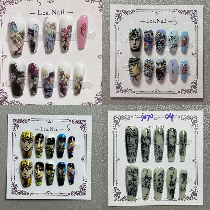 Cosplay Prop Diy - ジョジョネイルアート学生アニメ漫画フィギュアマニキュア装飾アクセサリー爪ジュエリー女の子コスプレ小道具フェスティバルギフト