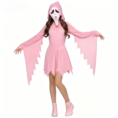 Cosplay Prop Diy - 女の子向け、きらめくピンク色の幽霊マスク、ハロウィーンのコスプレ衣装、仮装パーティー用小道具。