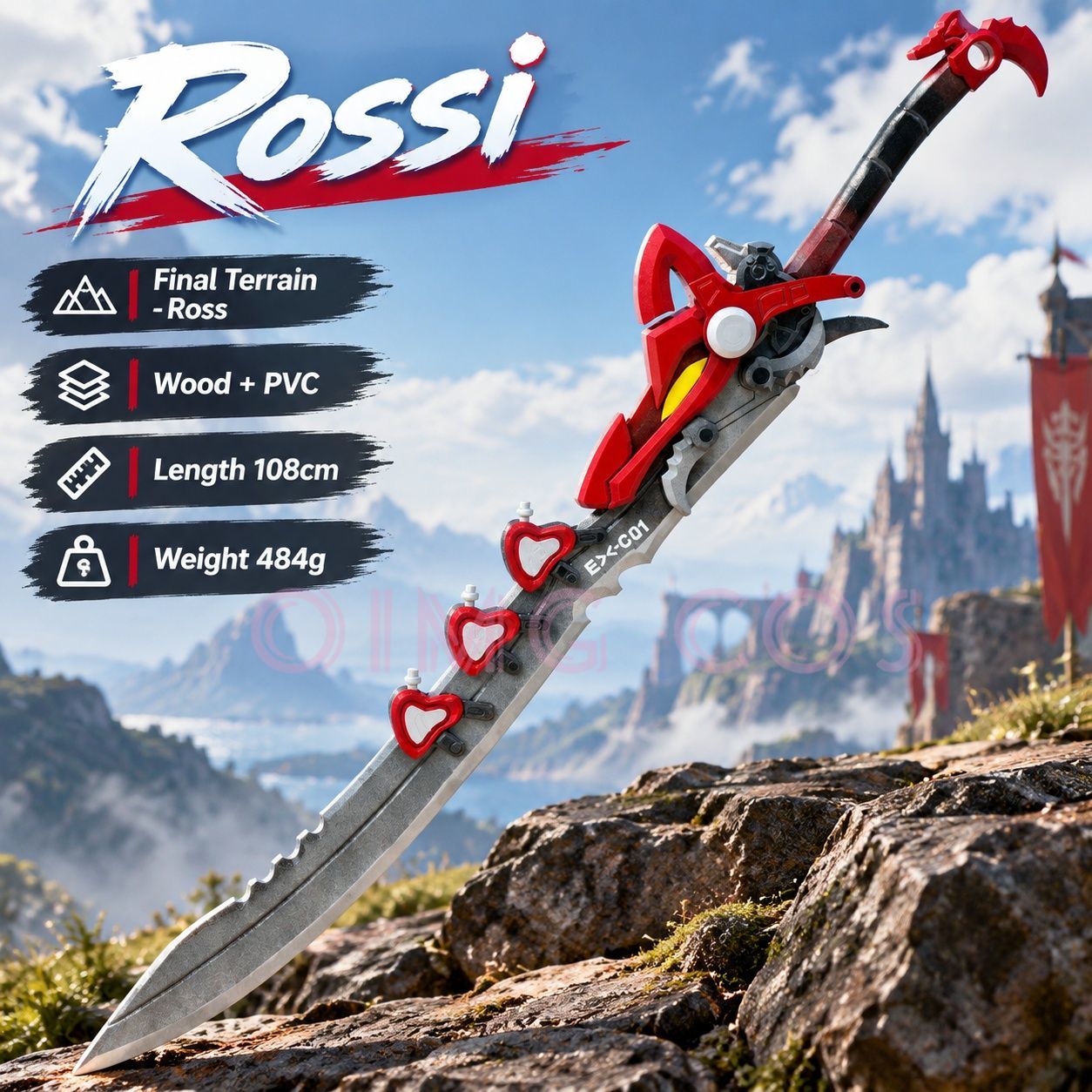 Cosplay Prop Knife - アークナイツ エンドフィールド ロッシ コスプレ用小道具 ナイフと剣の模型
