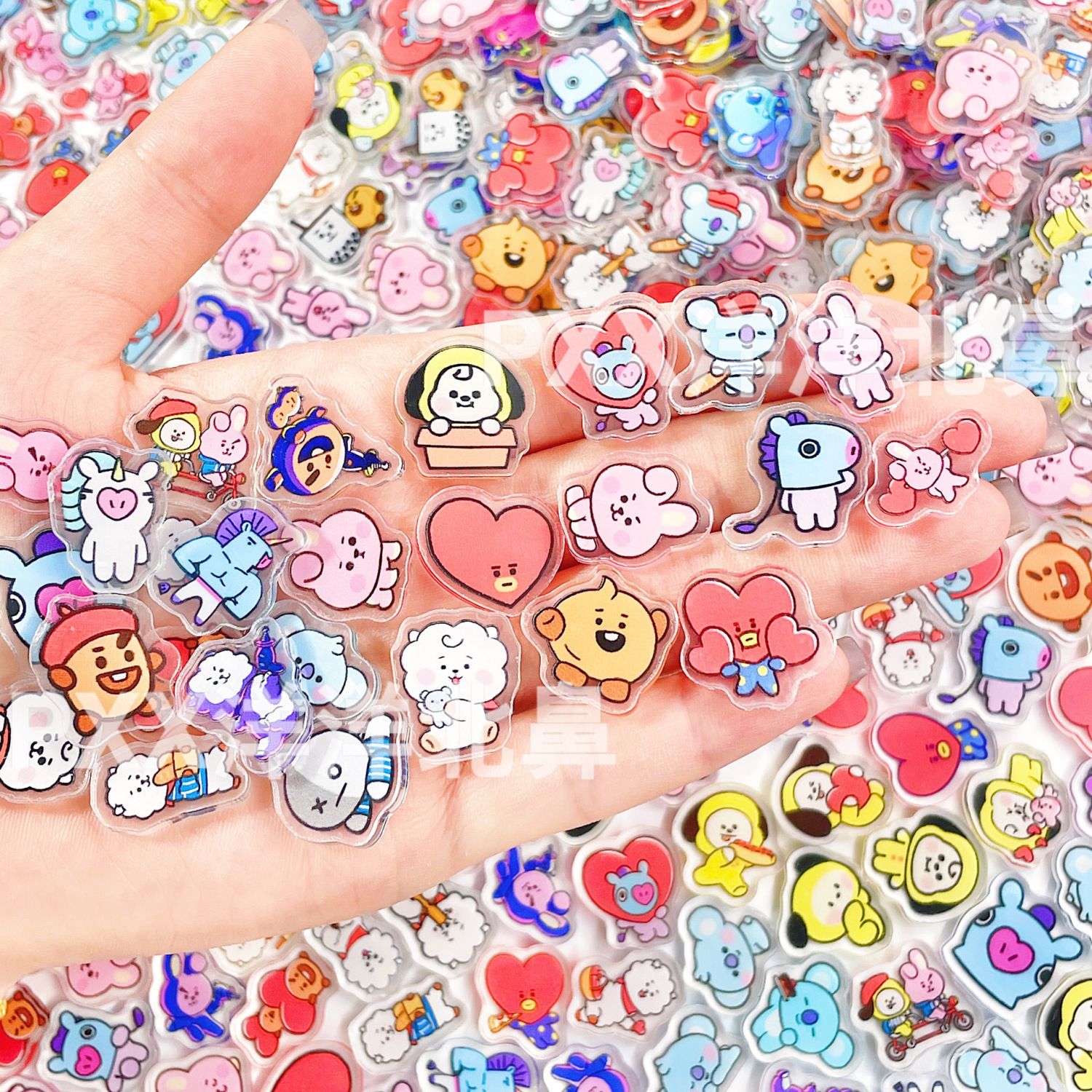 Cosplay Prop Diy - 100個入り BT21 BTS シングルレイヤー 1cm/2cm/4cm アクリルピース
