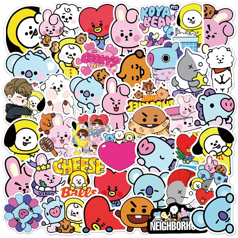 かわいい BT21 ステッカー スーツケース ノートパソコン - Evoker Cosplay Prop のレビューと価格