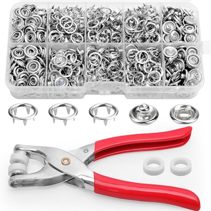 9.5mmメタルスナップボタンキット - 100セット シル - Snap Fastener Set のレビューと価格