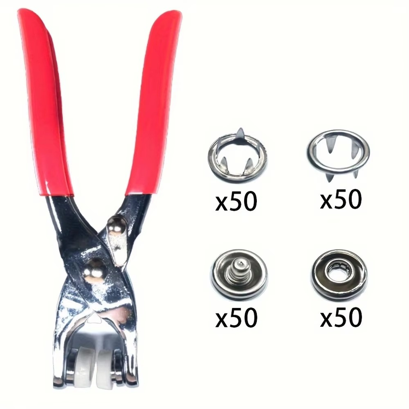 金属製の縫製用ボタン200個と、スナップボタン用プライヤー1 - Snap Fastener Set のレビューと価格