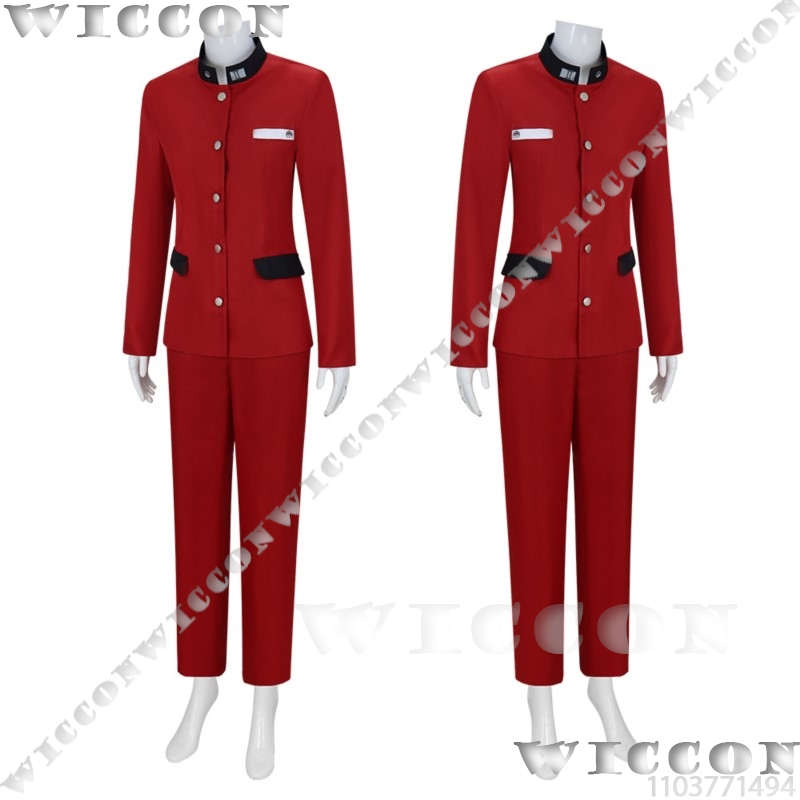 ツクモ今百ゲームコスプレライン赤い学校制服学生スーツ紫色のか - Prop Para Cosplay のレビューと価格
