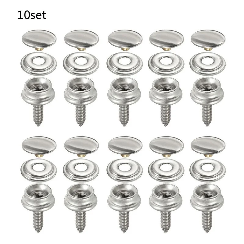 ステンレス鋼のフォトクリップ,10個セット,マリンヨット,キ - Snap Fastener Set のレビューと価格